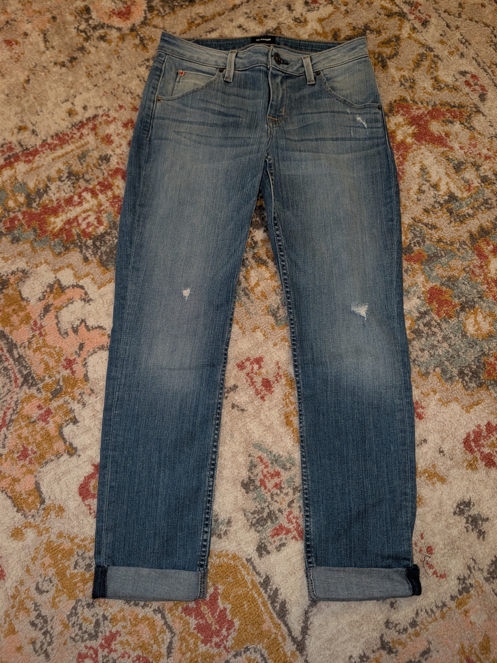 Hudson Jeans Women's 26 Bacara Light Blue Cropped Straight Jeans Casual denim
